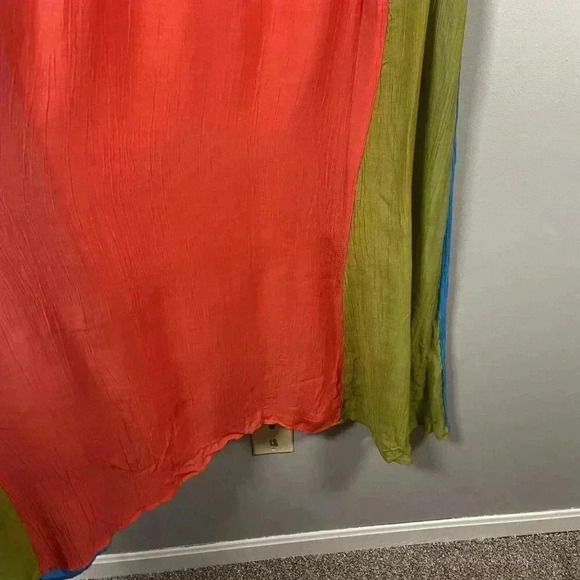 All Saints Aida Color Block Maxi Dress Size US 2 Sheer Boho Halter Tie Colorful - Picture 6 of 11